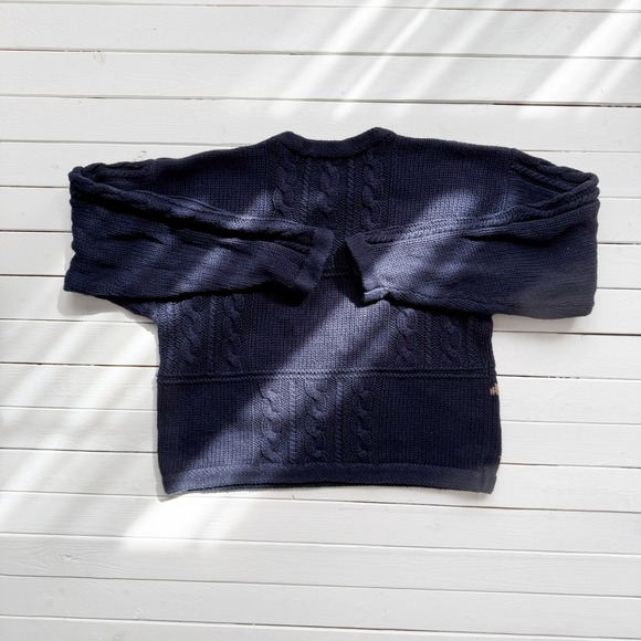 vtg Robert Scott navy blue equestrian horse dog hunting sweater - Picture 3 of 3